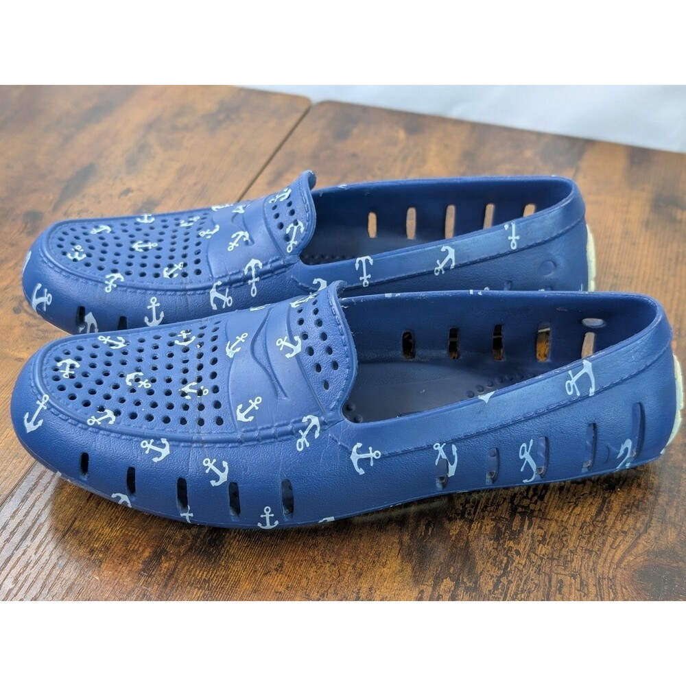 Floafers Men’s Country Club Driver 2.0 Size 8 Navy W/White Anchors